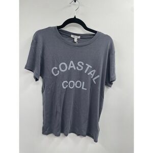 Splendid Boxy T-Shirt Womens Small Gray Graphic Short Sleeve Everyday Wear NWT